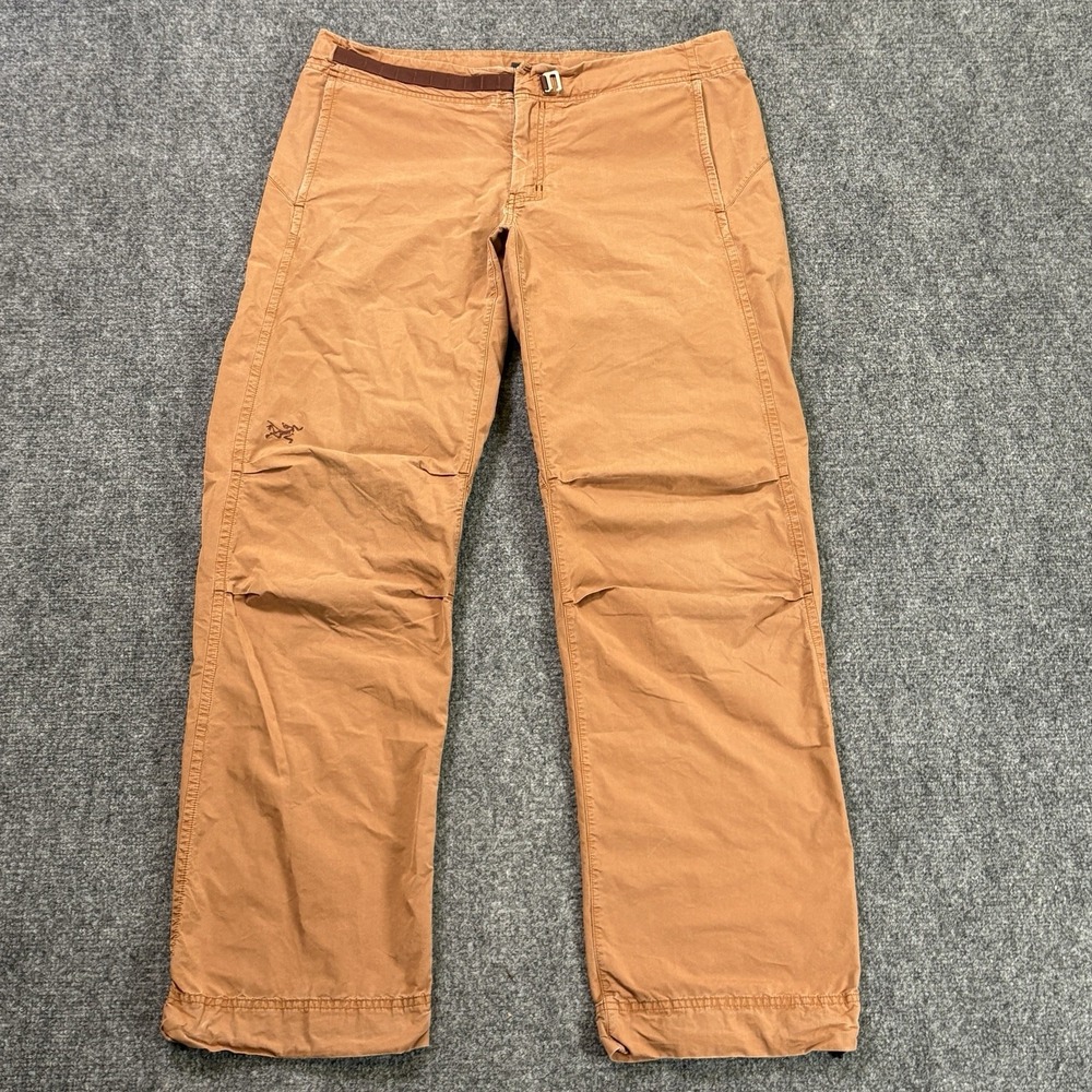 Arcteryx Belted Pants Men's Sz 36 Orange Technical Outdoor Hiking Climbing